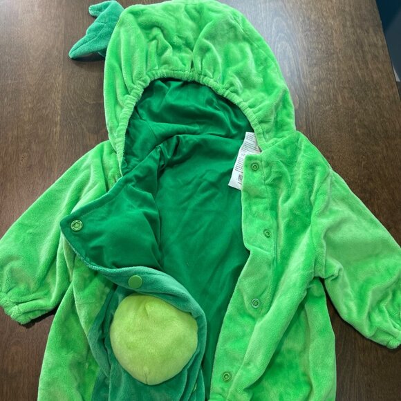 Walmart Infant Pea Pod Bunting Unisex Baby Size 0-6M Plush Halloween Costume - Picture 4 of 9